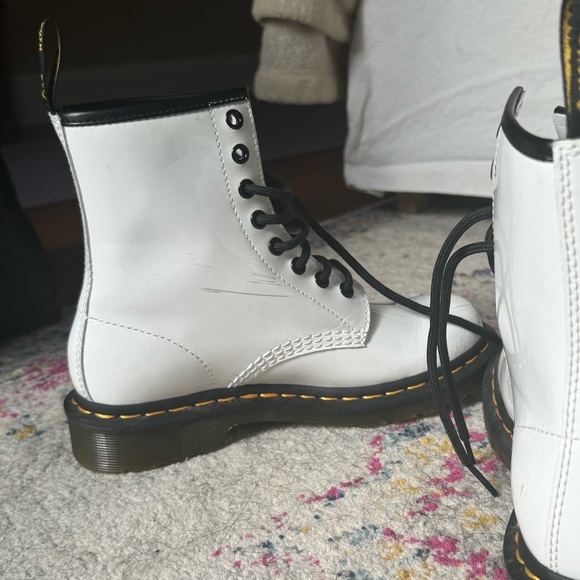 Dr Martens White Patent Leather Boots New Condition Size 37 Never Worn - Picture 6 of 8